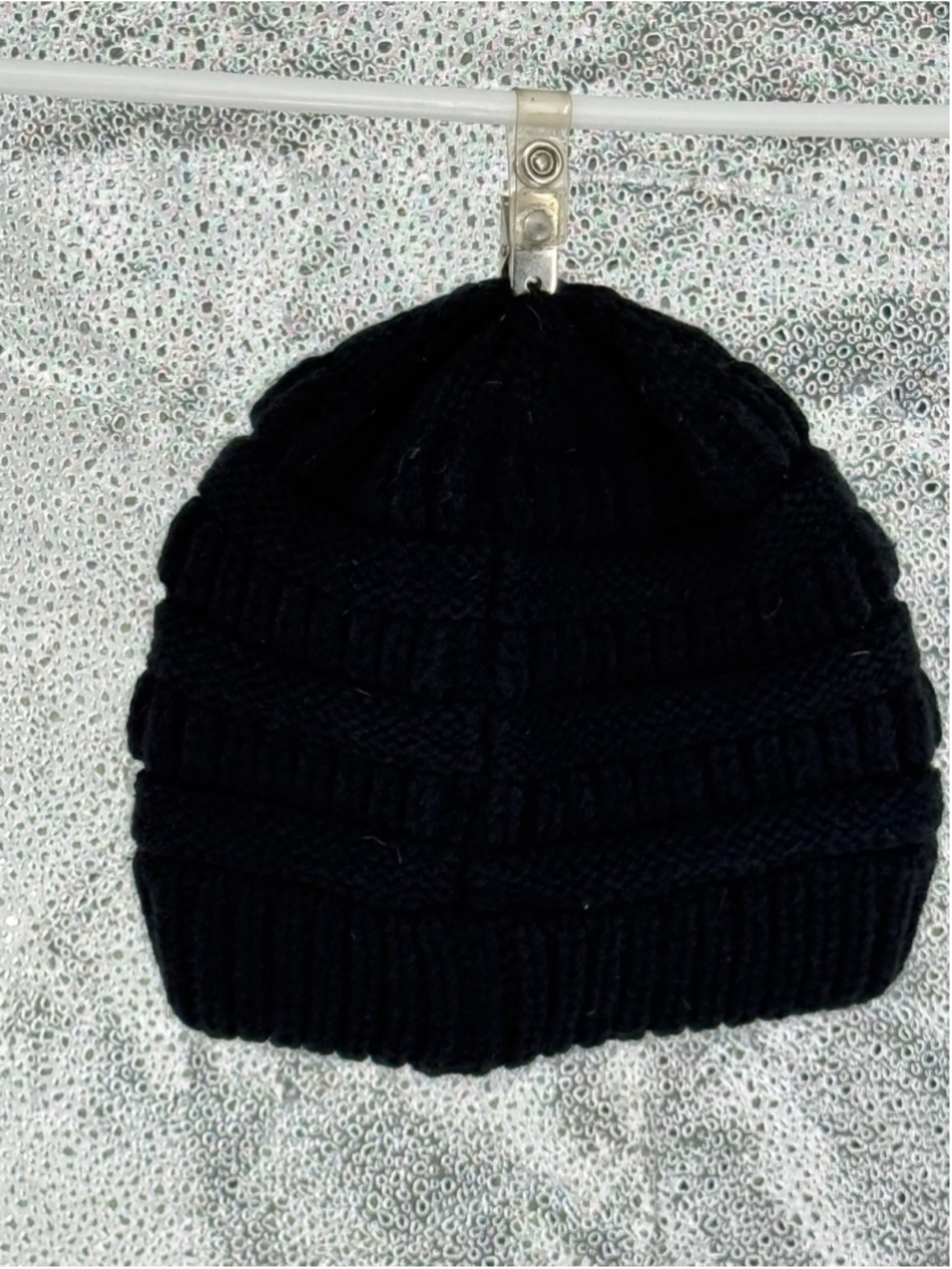 Kids Unbranded Black Grey and NavyKnit Beanie Hats One Size three pack - Picture 2 of 6